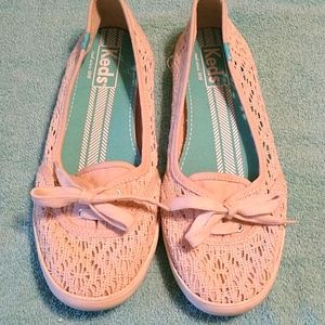 Keds Women's Ivory Lace Crochet Flats